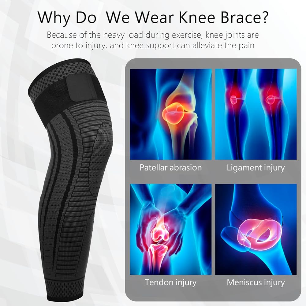 Long Knee Pads-1 PCS Compression Knee Support-Leg Knee Support Protectors-Knee Support Brace-Gym Sport Knee Pads