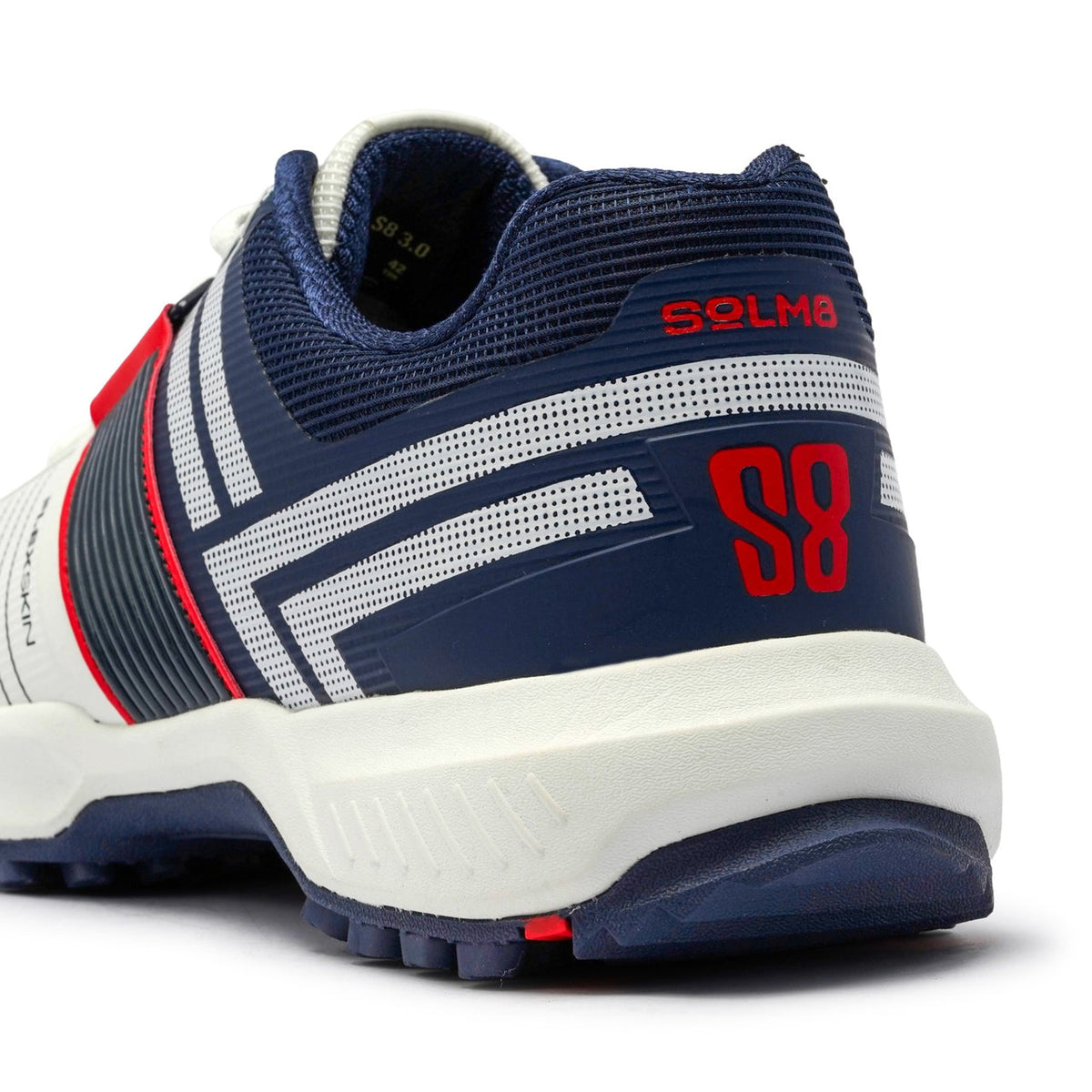 S8 3.0 White Navy Cricket Shoes