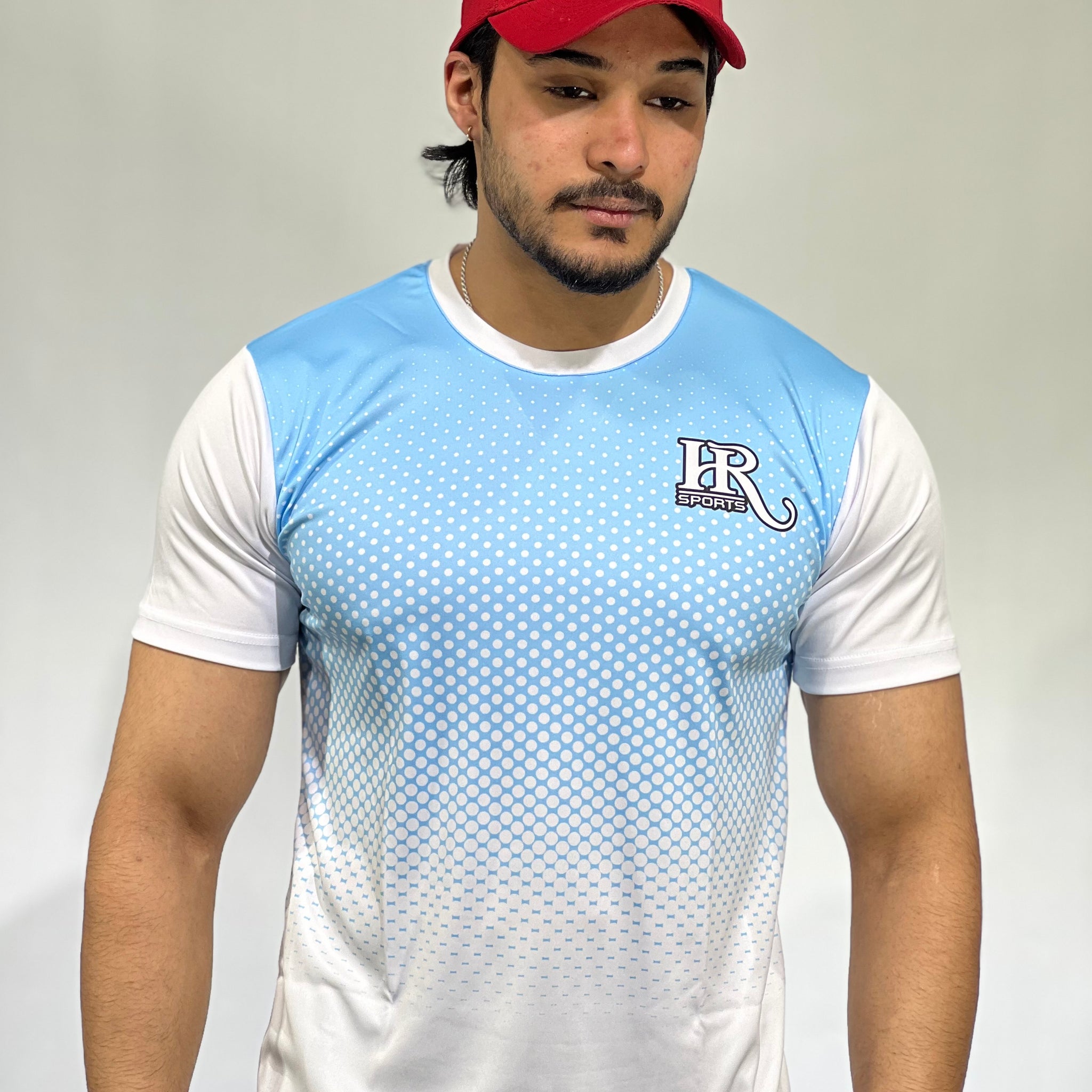 Hr Sports -  White Teal LINING Gradients Tee