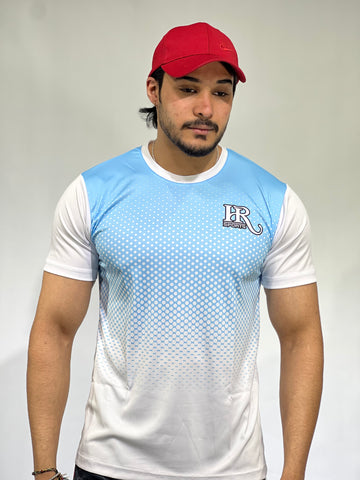 Hr Sports -  White Teal LINING Gradients Tee