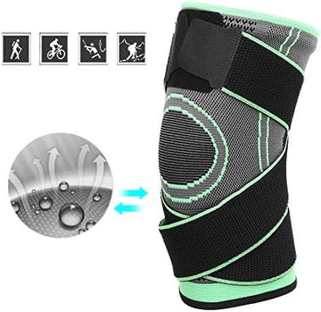 Adjustable knee support compression sleeve brace