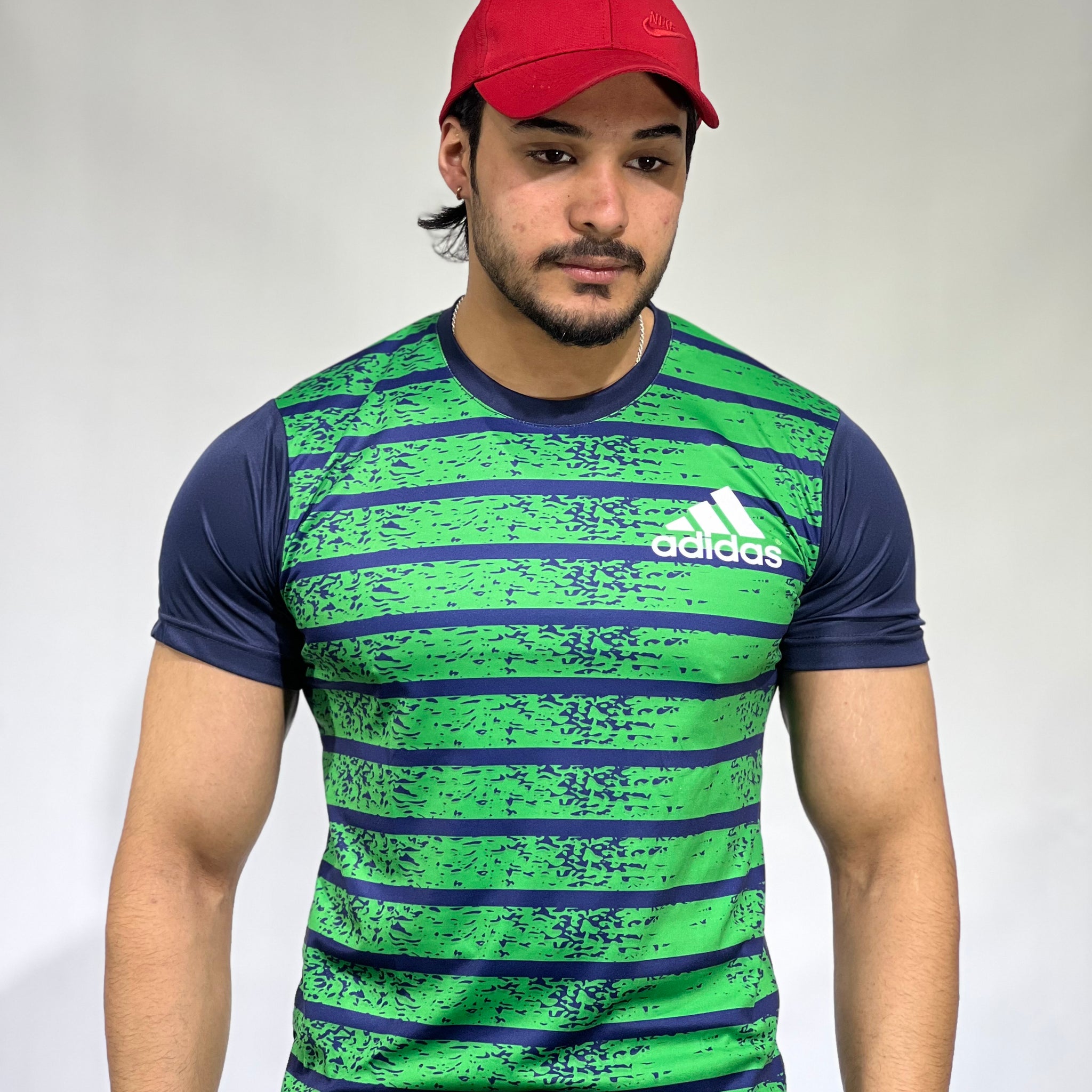 Adidas -  Blue 7up Green Print Tee