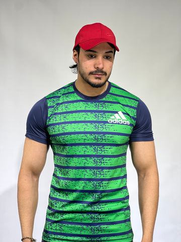 Adidas -  Blue 7up Green Print Tee