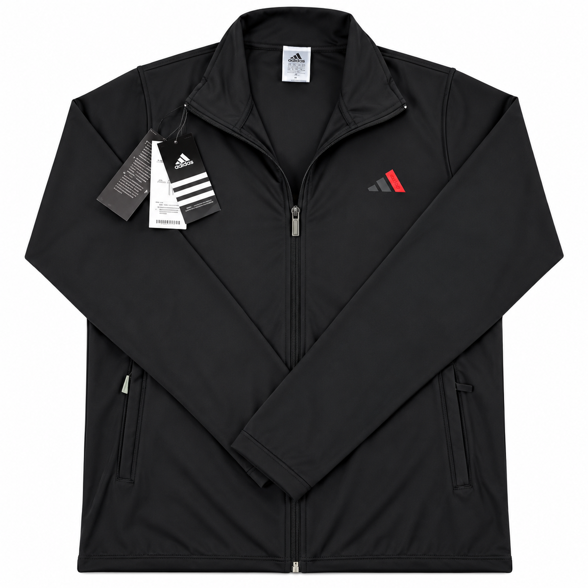 SEO Shopify Product Title:  Adidas Style Black Lycra Track Jacket – 4 Way Stretch Sports Upper | HR Sports