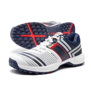 S8 3.0 White Navy Cricket Shoes