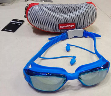 Speedo Professional Swimming Goggles – Anti-Fog, UV Protection, Adjustable Silicone Strap GREY BOX