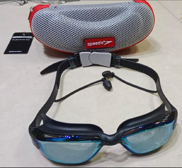 Speedo Professional Swimming Goggles – Anti-Fog, UV Protection, Adjustable Silicone Strap GREY BOX