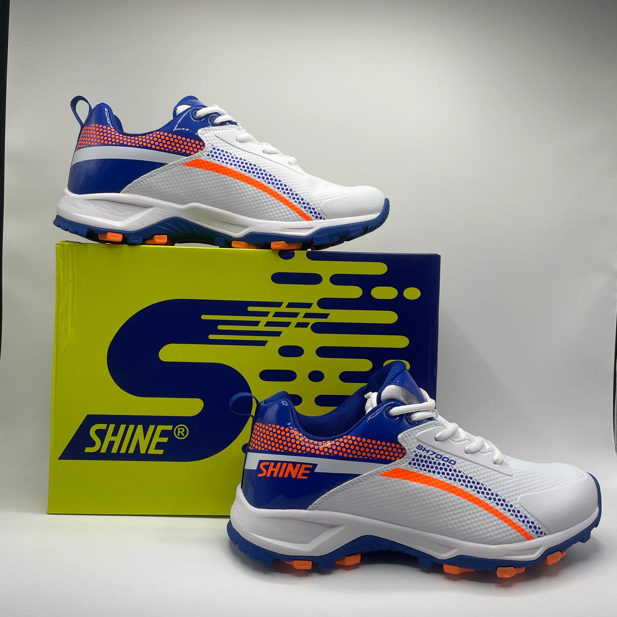 SHINE NEW EDITION CRICKET SHOES (ORANGE &BLUE)